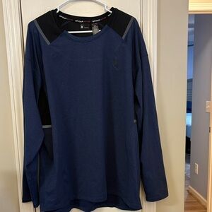 Spyder Men's Navy and Black Long Sleeve Tee